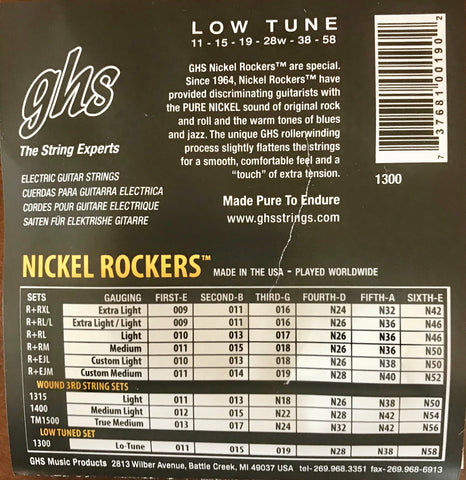 GHS NICKEL ROCKERS-LOW TUNE-ROLLERWOUND PURE NICKEL